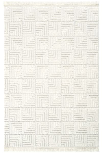 Mabel Serisi Krem Kaymaz Tabanlı Yumuşak Makine Halısı L-5443