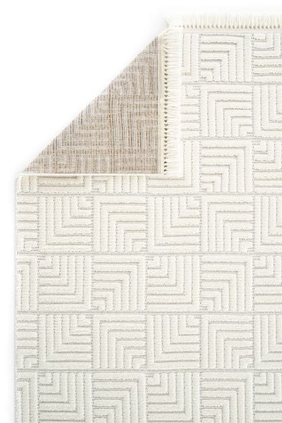 Mabel Serisi Krem Kaymaz Tabanlı Yumuşak Makine Halısı L-5443