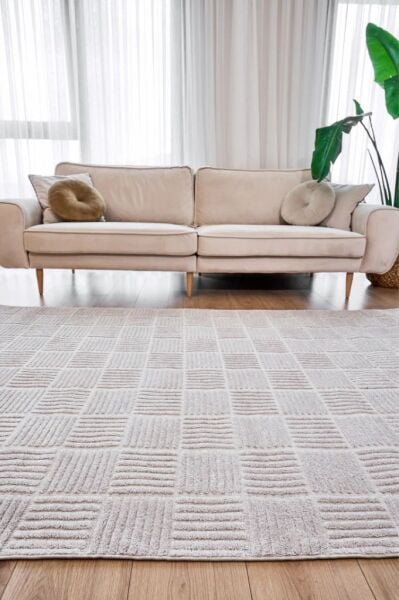 Alessa Serisi Krem Renk Dokuma Halı AP-6822