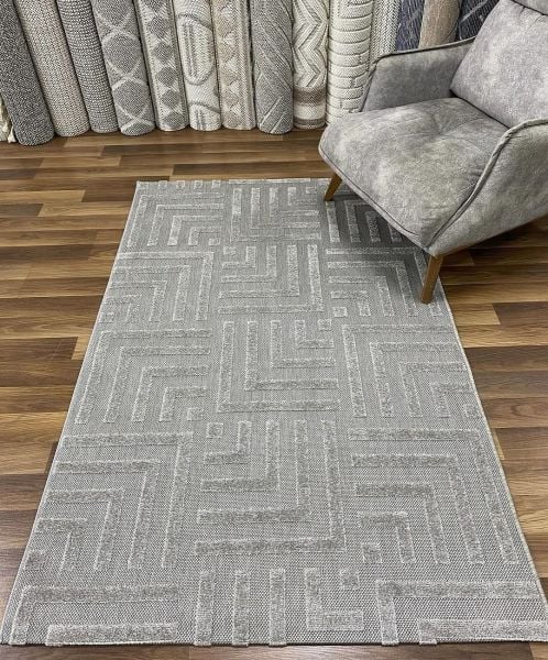 Ahsen Serisi Hav Toz Vermeyen Antialerjik Gri Renk Halı MH-03