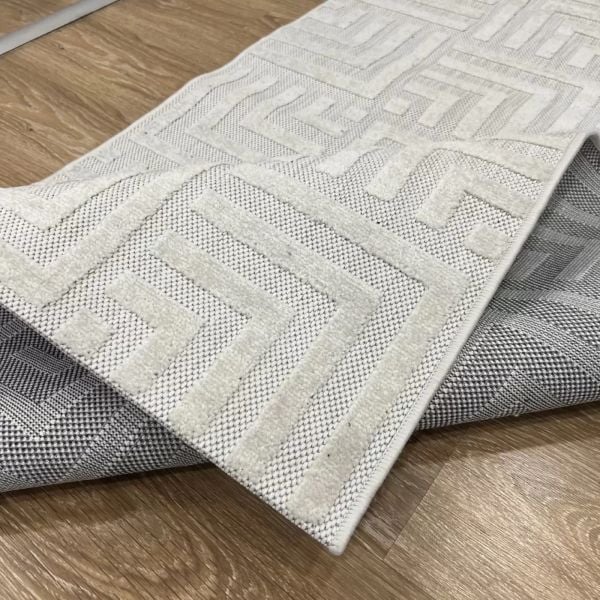 Ahsen Serisi Hav Toz Vermeyen Antialerjik Ekru Renk Halı MH-04