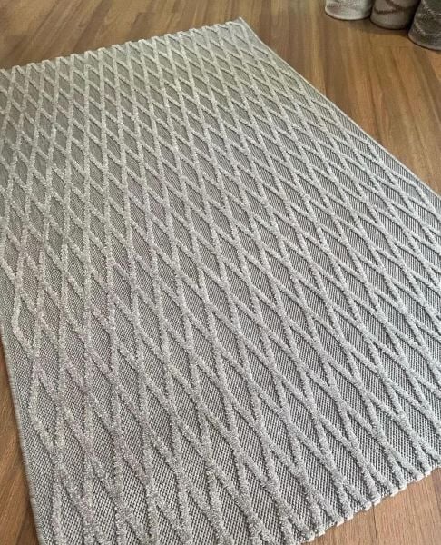 Ahsen Serisi Hav Toz Vermeyen Antialerjik Gri Renk Halı MH-05