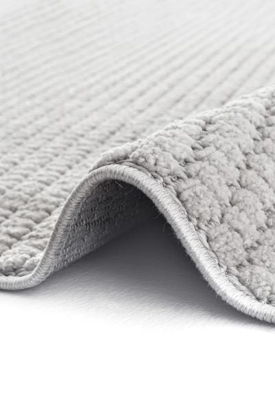 Mabel Serisi Gri Kaymaz Tabanlı Antibakteriyel Makine Halısı L-5445