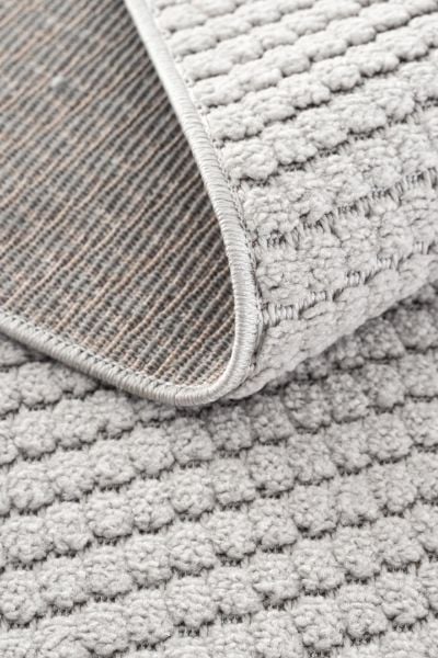 Mabel Serisi Gri Kaymaz Tabanlı Antibakteriyel Makine Halısı L-5445