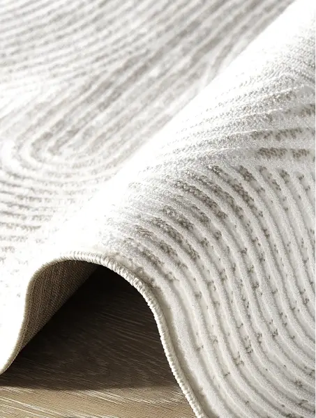 Calme Serisi Bej Renk Yıkanabilir Kaymaz Dokuma Halı T-Hy07