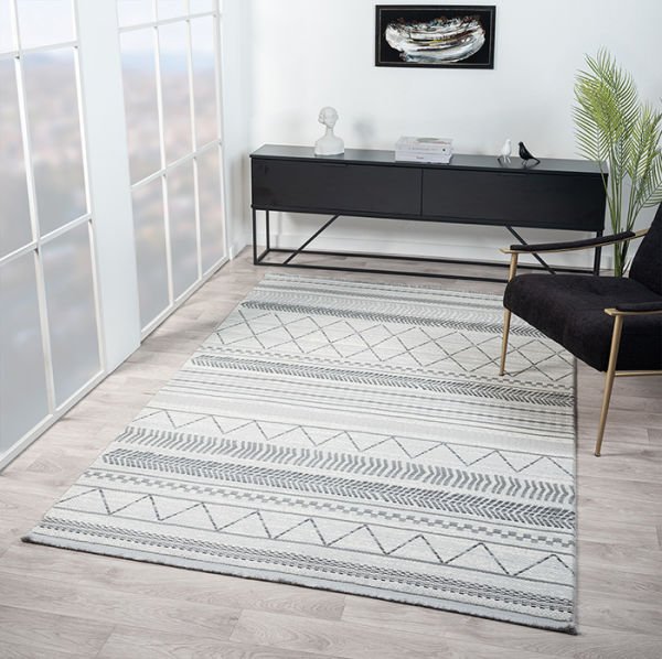 Vista Serisi Tozumaz Antialerjik Gri Renk Makine Halısı VS005G