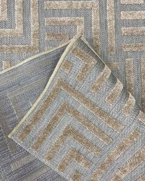 Ahsen Serisi Hav Toz Vermeyen Antialerjik Gri Bej Renk Halı MH-08