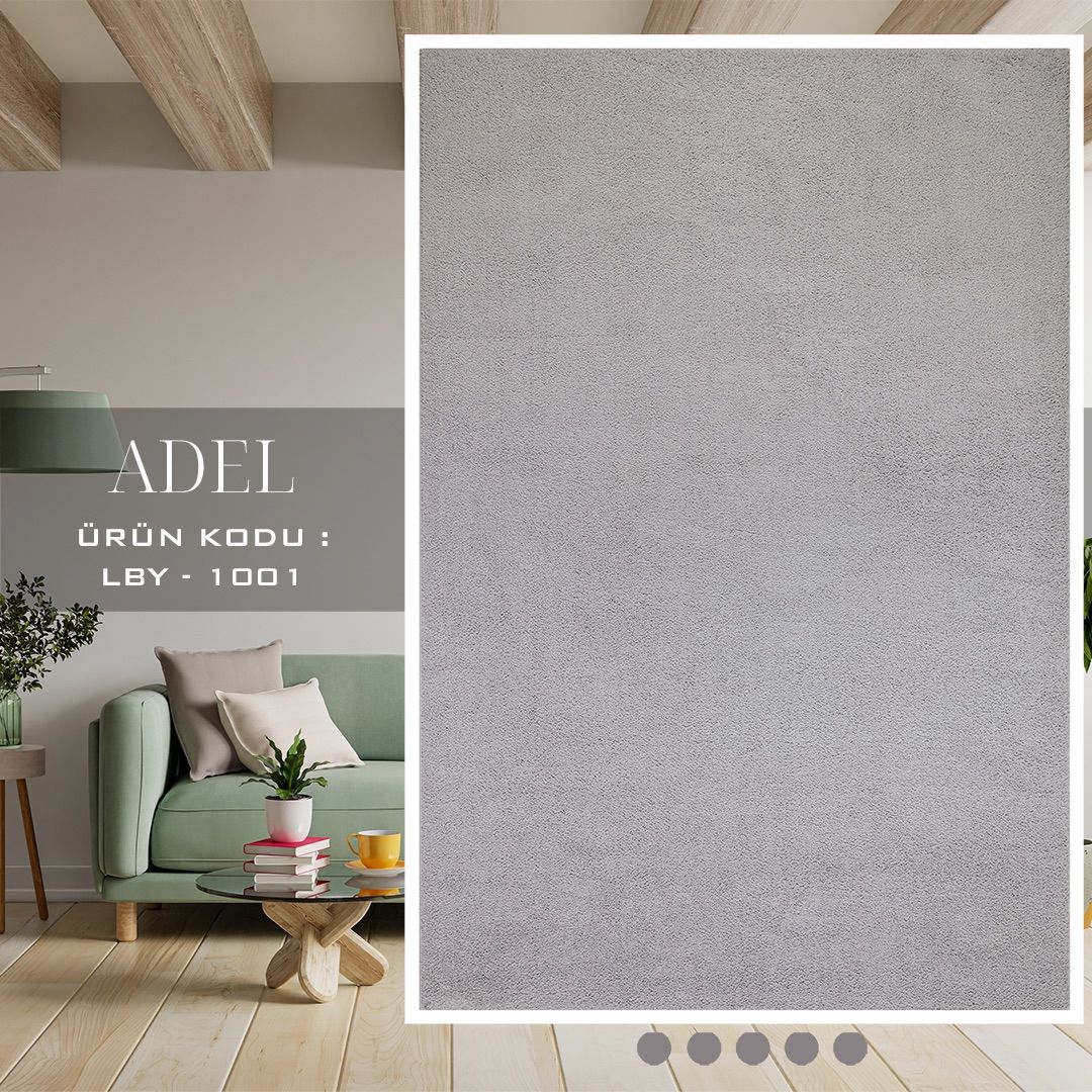 Adel Serisi Shaggy Modern Gri Renk Dokuma Halı LBY-1001