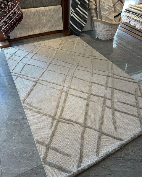 Alessa Serisi Gri Kolay Temizlenen Toz Vermez Dokuma Halı TU-4913