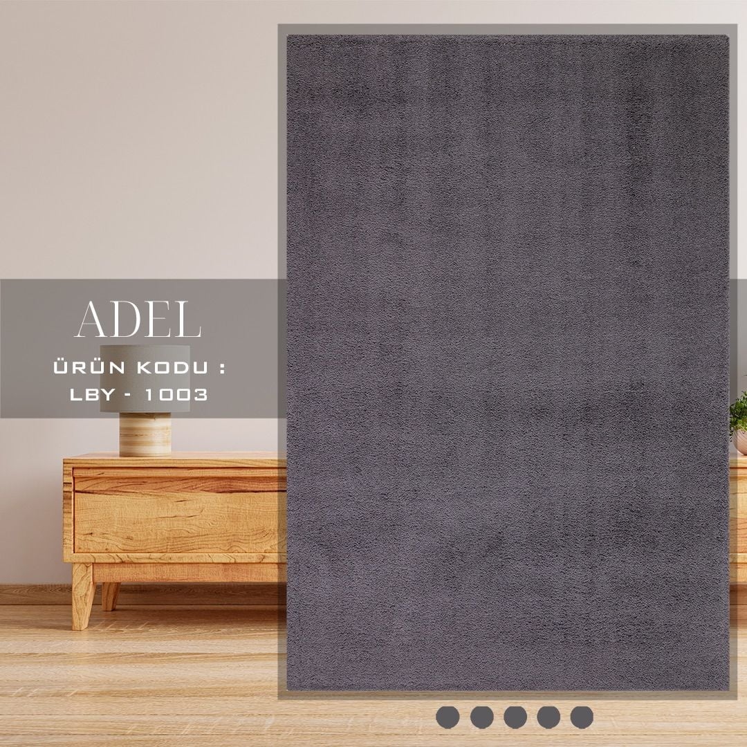 Adel Serisi Shaggy Modern Antrasit Renk Dokuma Halı LBY-1003