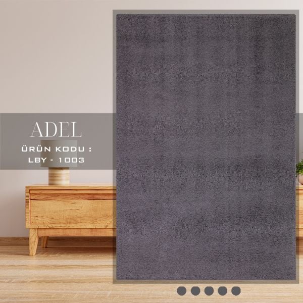 Adel Serisi Shaggy Modern Antrasit Renk Dokuma Halı LBY-1003