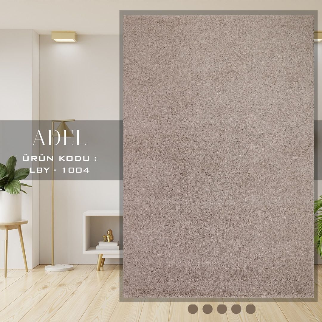 Adel Serisi Shaggy Modern Vizon Renk Dokuma Halı LBY-1004