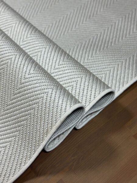 Sisal Serisi Krem Kaymaz Tabanlı Yıkanabilir Dokuma Halı EM-E902