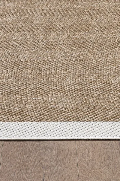 Sisal Serisi K.Bej Krem Kaymaz Tabanlı Yıkanabilir Dokuma Halı EM-E903