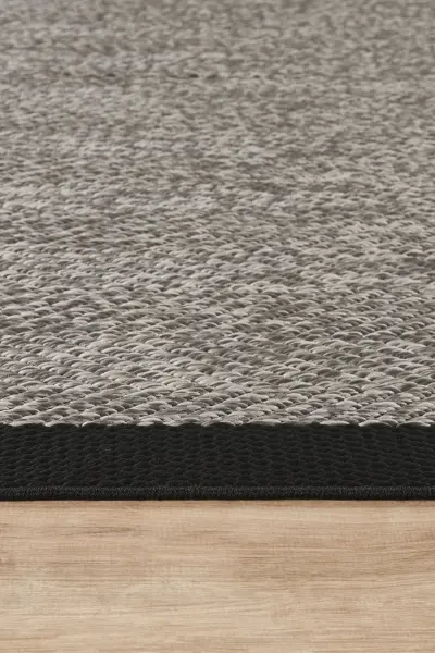 Sisal Serisi Gri Siyah Kaymaz Tabanlı Yıkanabilir Dokuma Halı EM-E906