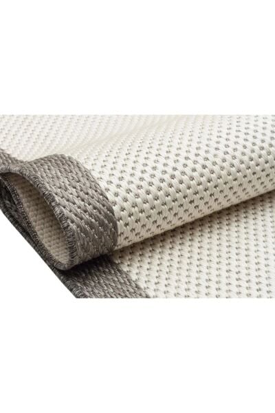 Sisal Serisi Krem Gri Kaymaz Tabanlı Yıkanabilir Dokuma Halı TU-EN06