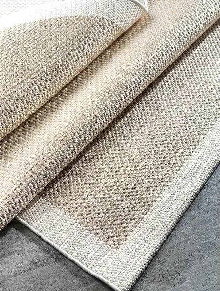 Sisal Serisi Bej Krem Kaymaz Tabanlı Yıkanabilir Dokuma Halı TU-EN10