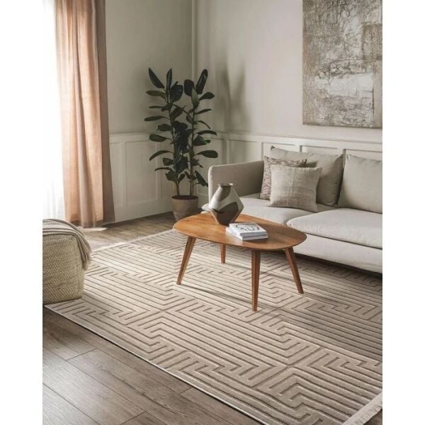 Maison Serisi Bej İskandinav Desenli Modern Halı CO-1007