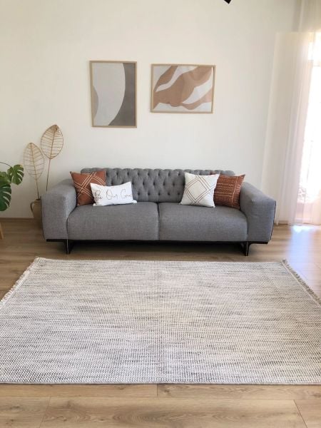 Amore Serisi Gri Renk Naturel Dokuma Halı TU-112