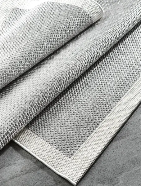 Sisal Serisi Gri Krem Kaymaz Tabanlı Yıkanabilir Dokuma Halı TU-EN07