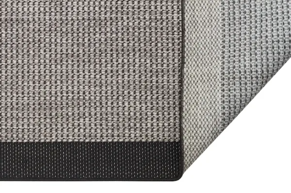 Sisal Serisi Gri Siyah Kaymaz Tabanlı Yıkanabilir Dokuma Halı TU-EN11