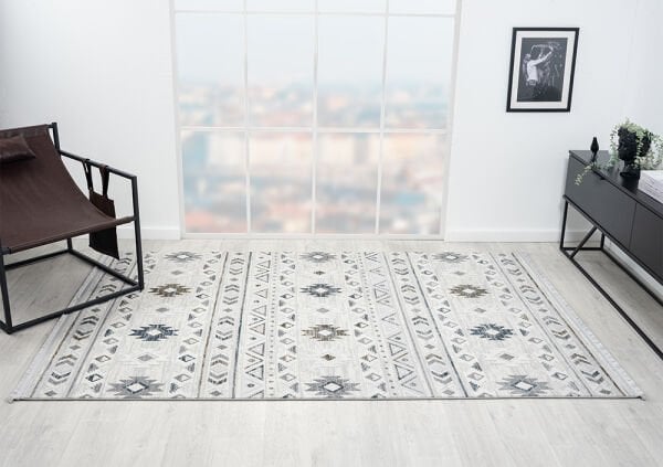 Loya Serisi Gri Renk Tozumaz Antialerjik Makine Halısı LY001G