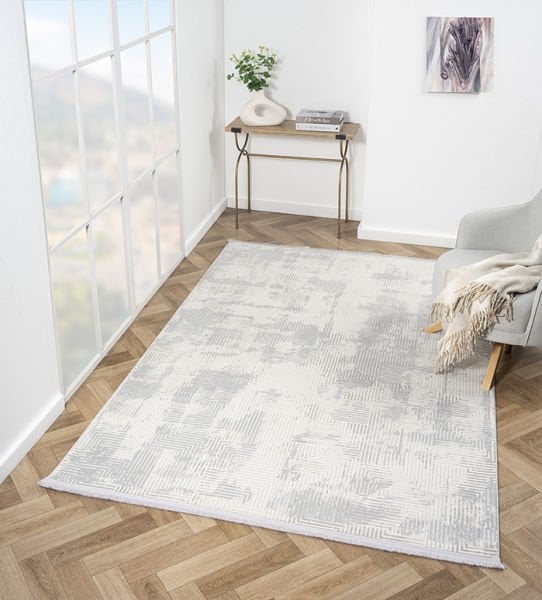 Loya Serisi Gri Renk Tozumaz Antialerjik Makine Halısı LY002G