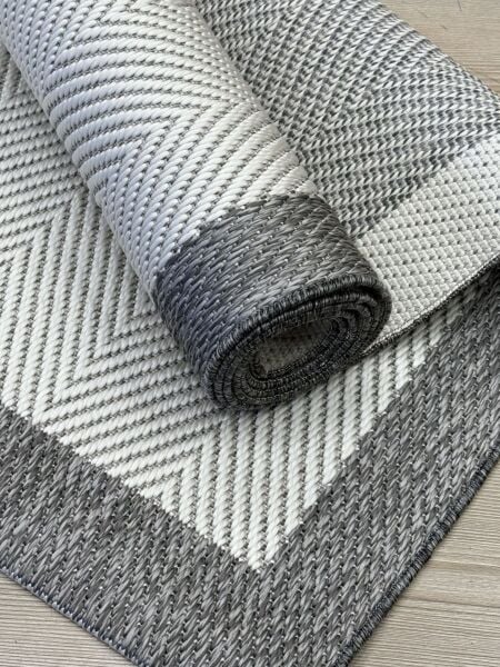 Sisal Serisi Krem Gri Kaymaz Tabanlı Yıkanabilir Dokuma Halı TU-EN01