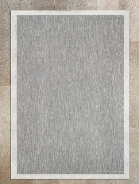 Sisal Serisi Gri Krem Kaymaz Tabanlı Yıkanabilir Dokuma Halı TU-EN03