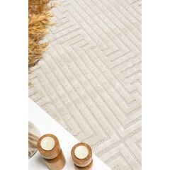 Maison Serisi Krem İskandinav Desenli Modern Halı C-1005