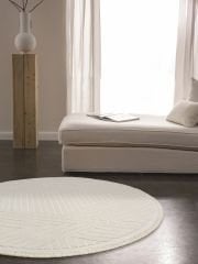 Terra Serisi Krem Peluş Dokulu Makine Halısı C-1007