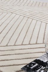 Terra Serisi Krem Peluş Dokulu Makine Halısı C-1008