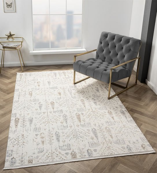 Armony Serisi Akrilik Dokuma Gri Makine Halısı AR012A