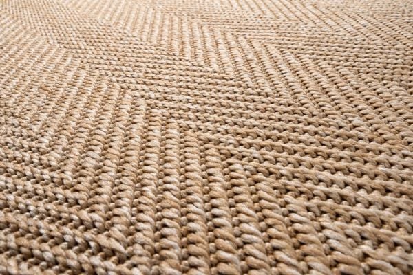 Craft Serisi Bej Balık Sırtı Desen Hasır Dokulu Dokuma Halı S-0454