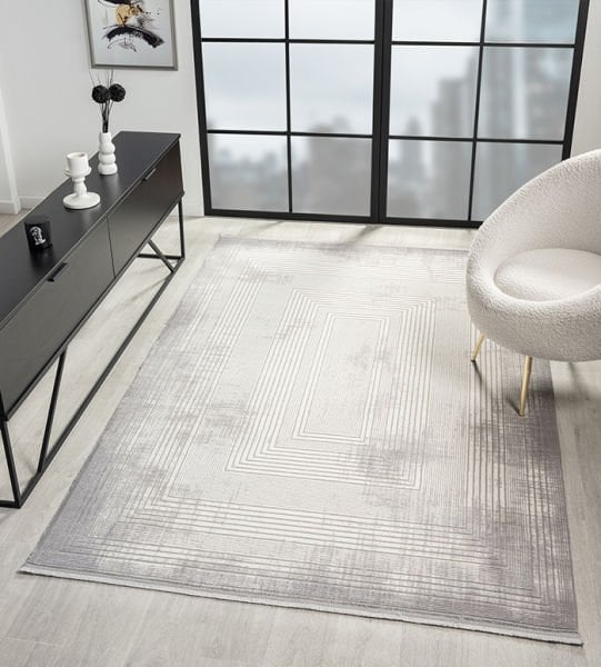 Armony Serisi Akrilik Dokuma Gri Makine Halısı AR002A