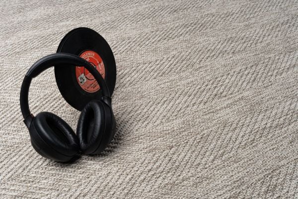 Craft Serisi Gri Balık Sırtı Desen Hasır Dokulu Dokuma Halı S-0455