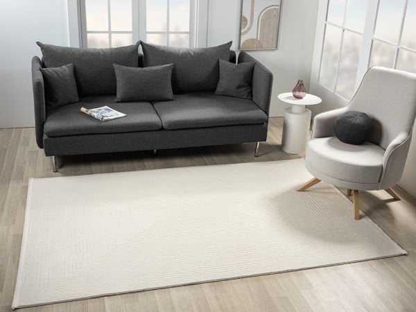 Armony Serisi Akrilik Dokuma Krem Makine Halısı AR007A