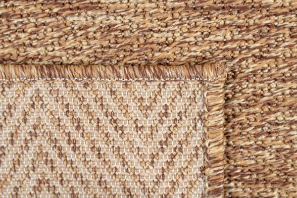 Craft Serisi Kahve Balık Sırtı Desen Hasır Dokulu Dokuma Halı S-0456