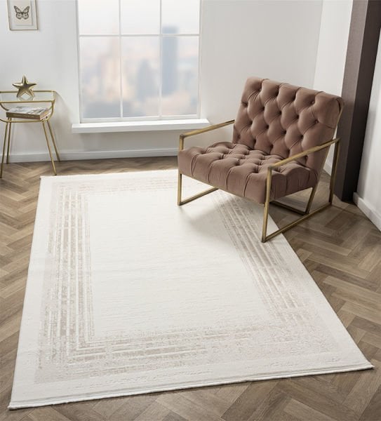 Armony Serisi Akrilik Dokuma Bej Makine Halısı AR008A