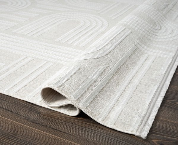 Tablo Serisi Krem Gri Tozumaz Antialerjik Makine Halısı TL005A