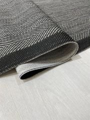 Sisal Serisi Gri Siyah Kaymaz Tabanlı Yıkanabilir Hasır Dokuma Halı TU-0355