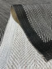 Sisal Serisi Gri Siyah Kaymaz Tabanlı Yıkanabilir Hasır Dokuma Halı TU-0355