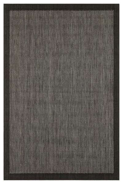 Sisal Serisi Gri Siyah Kaymaz Tabanlı Yıkanabilir Hasır Dokuma Halı TU-0355