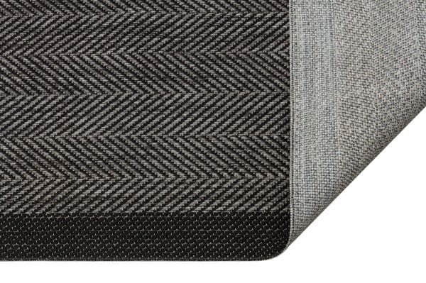 Sisal Serisi Gri Siyah Kaymaz Tabanlı Yıkanabilir Hasır Dokuma Halı TU-0355