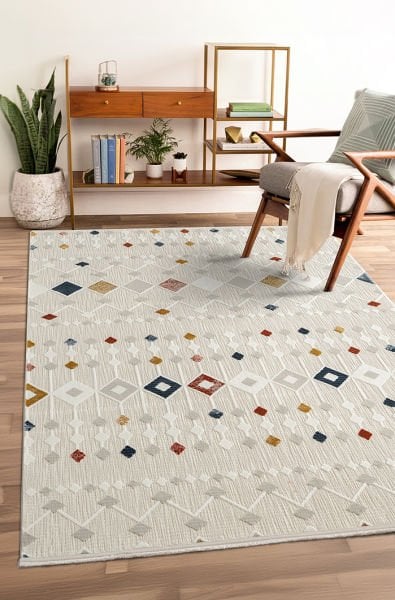 Tablo Serisi Renkli Tozumaz Antialerjik Makine Halısı TL001A