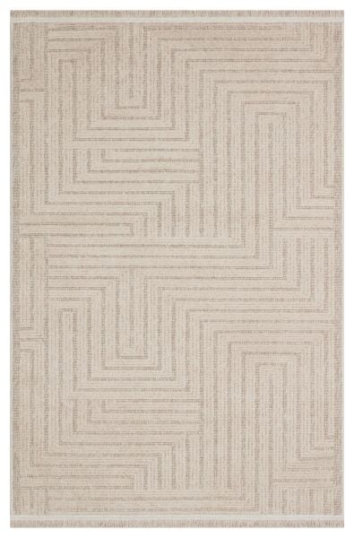 Peru Serisi Bej Renk Yumuşak Dokuma Halı T-LP06