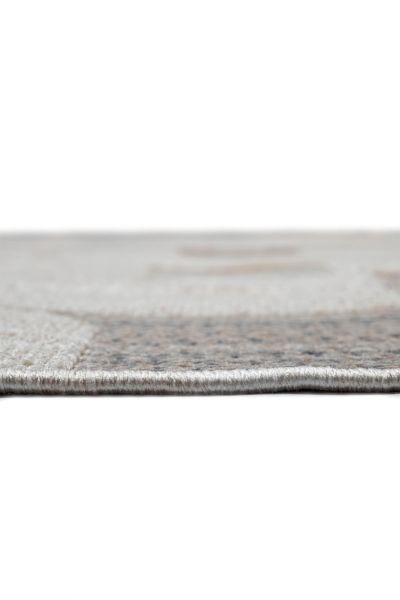 Globe Serisi Geometrik Krem Gri Dokuma Makine Halısı C-7002