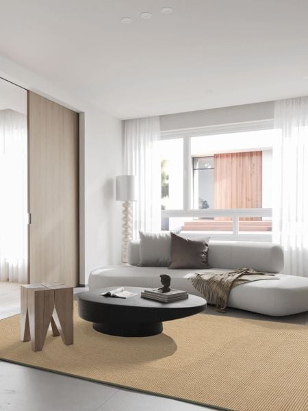 Secret Serisi Bej/Yeşil Doğal Sisal Halı C-0303