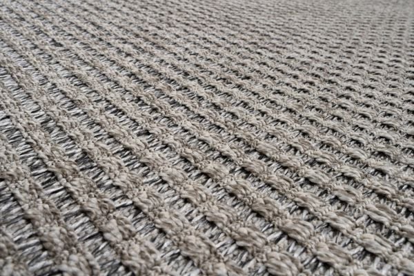 Craft Serisi Gri Hasır Dokulu Dokuma Halı S-0450