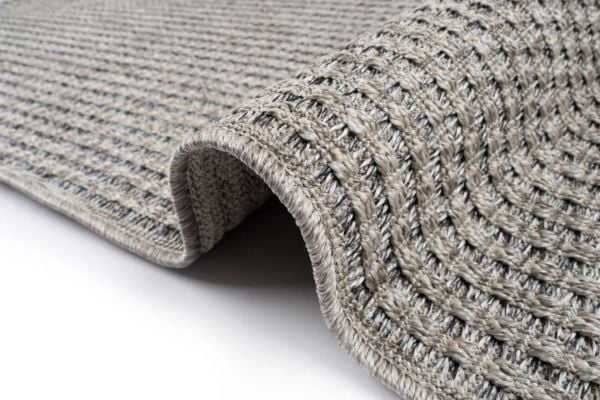 Craft Serisi Gri Hasır Dokulu Dokuma Halı S-0450